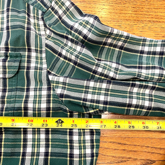 Vintage LL Bean Men's Green Plaid Flannel Shirt Sz XL Button Up 100% Cotton - Picture 6 of 8